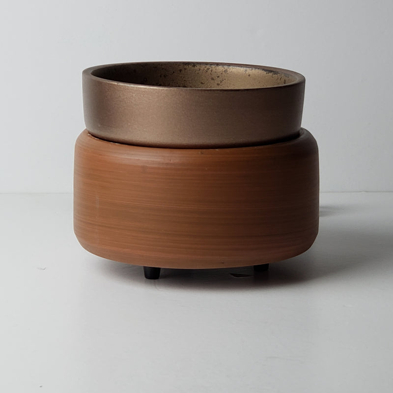 PEWTER WALNUT 2-IN ONE WARMER AND DISH