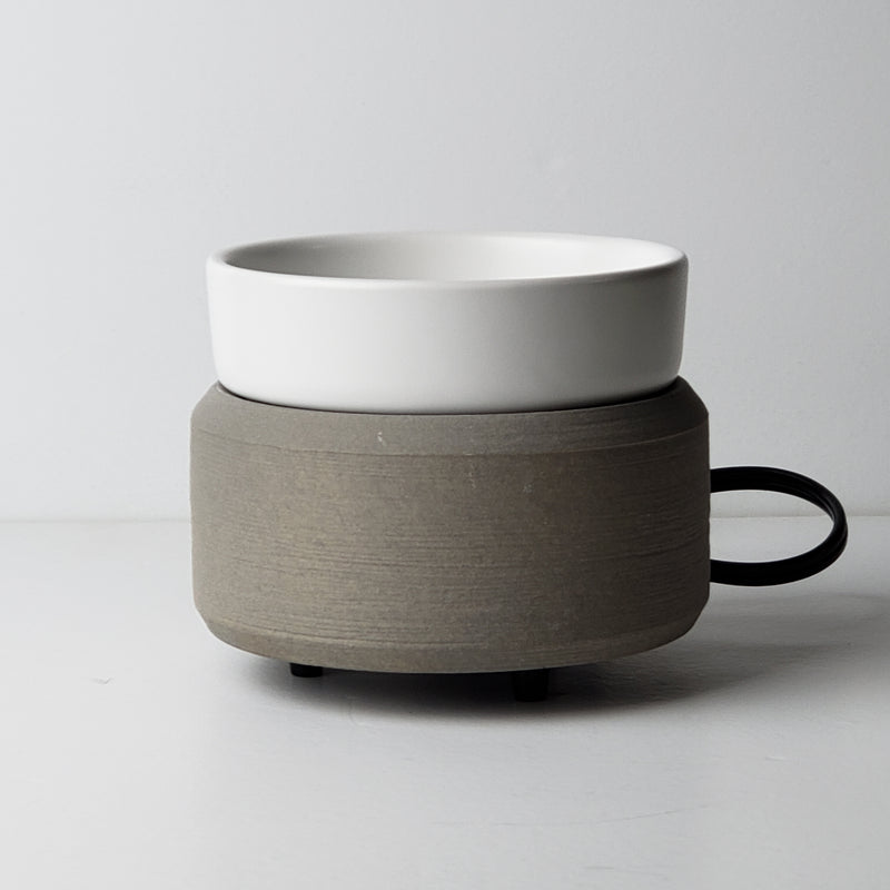Grey Texture Candle Warmer and Dish